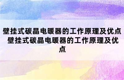 壁挂式碳晶电暖器的工作原理及优点 壁挂式碳晶电暖器的工作原理及优点